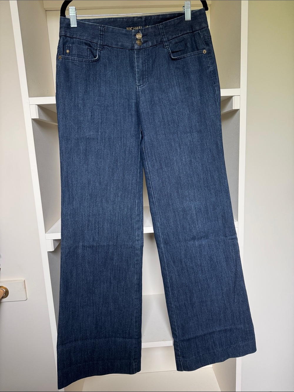 Michael Kors Dark Blue Wide Leg Jeans - Tall